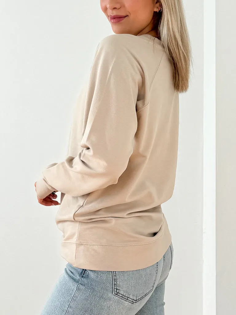 Newburgh Lightweight Sweatshirt - Tan/Black