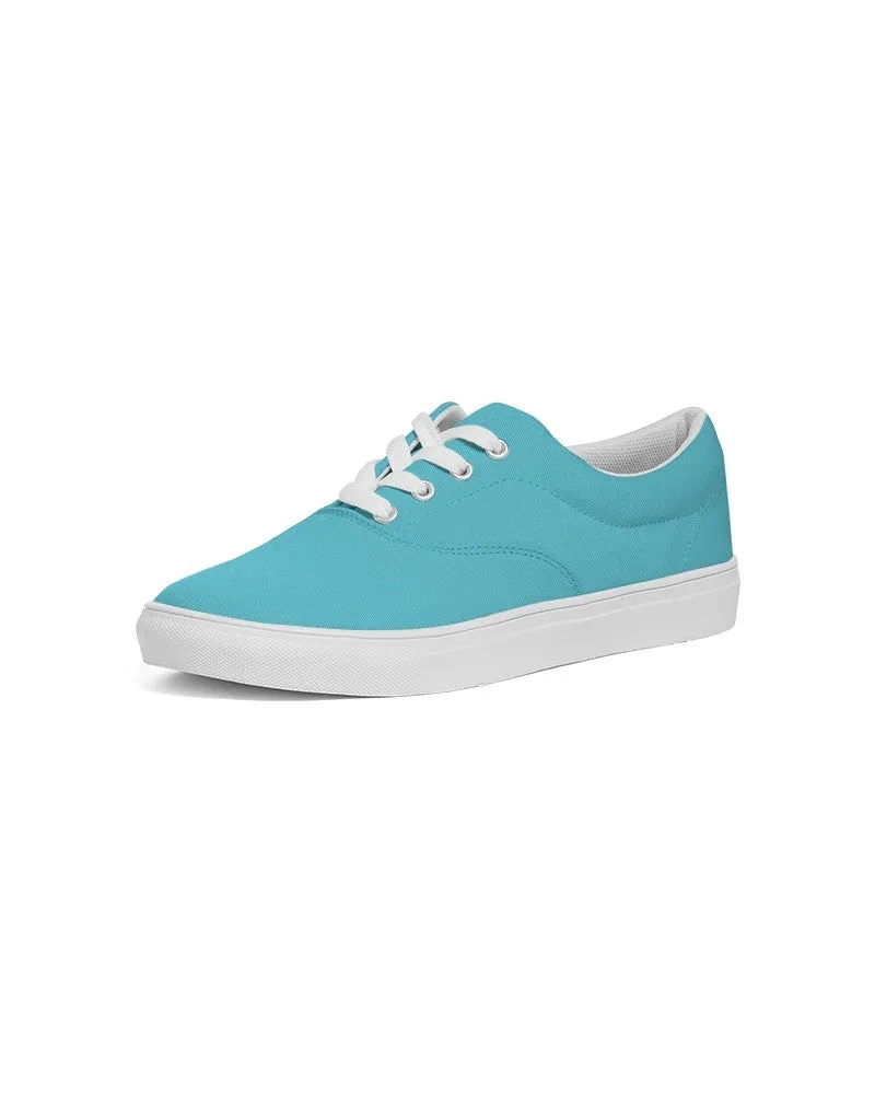 Pastel Warm Cyan Women's Canvas Sneakers | Women's | Bright Pastel Warm Cyan | C60M0Y15K0
