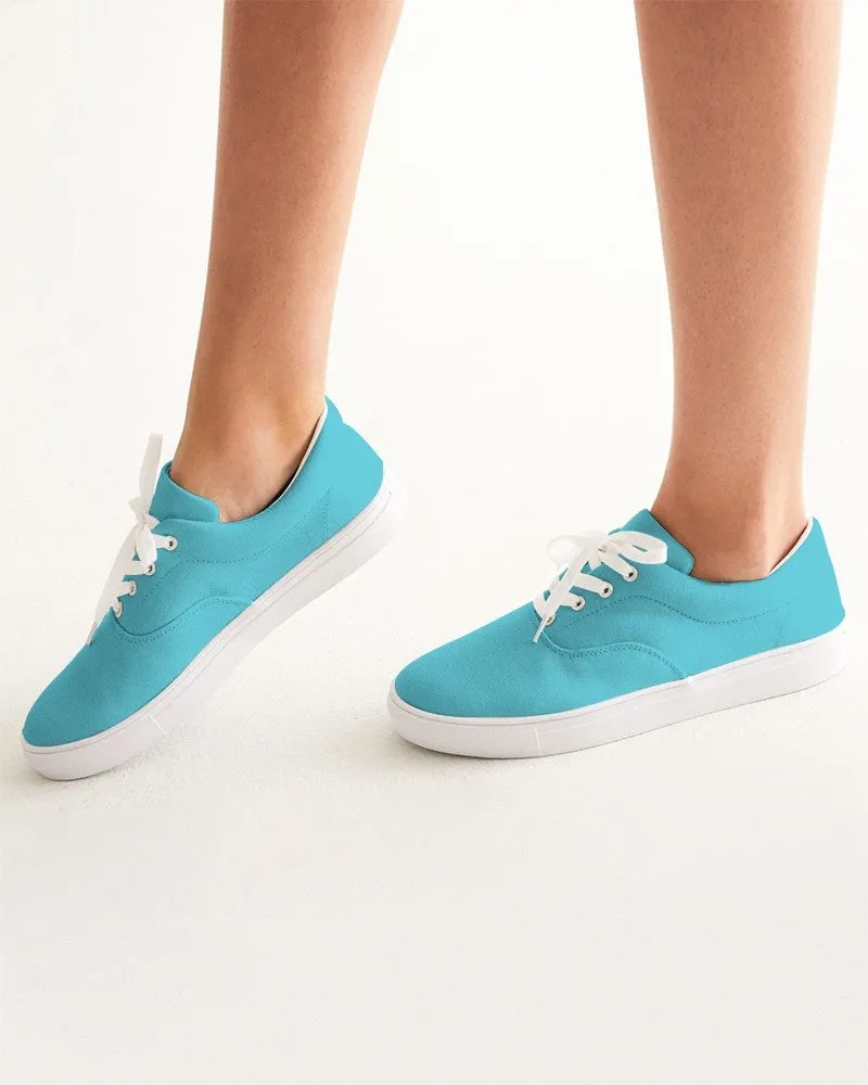 Pastel Warm Cyan Women's Canvas Sneakers | Women's | Bright Pastel Warm Cyan | C60M0Y15K0