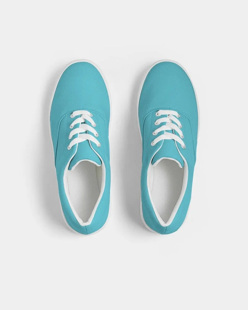 Pastel Warm Cyan Women's Canvas Sneakers | Women's | Bright Pastel Warm Cyan | C60M0Y15K0