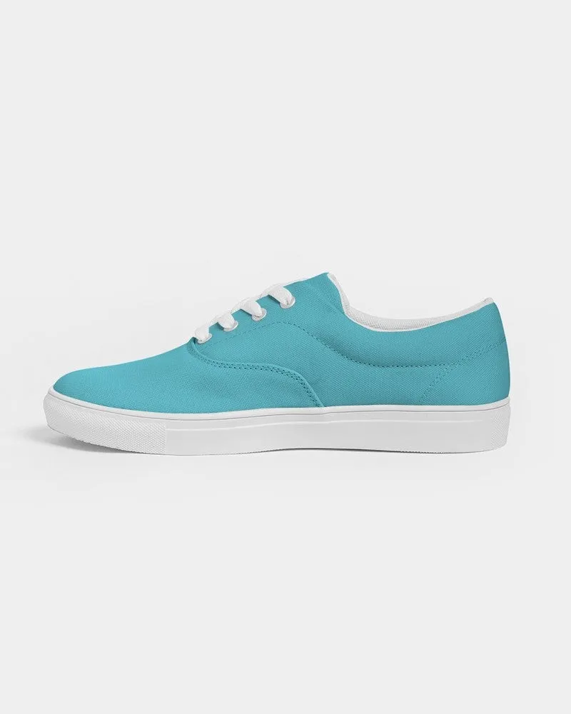 Pastel Warm Cyan Women's Canvas Sneakers | Women's | Bright Pastel Warm Cyan | C60M0Y15K0