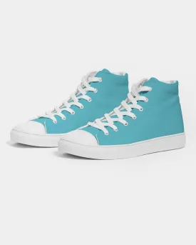 Pastel Warm Cyan Women's High-top Canvas Sneakers | Women's | Bright Pastel Warm Cyan | C60M0Y15K0