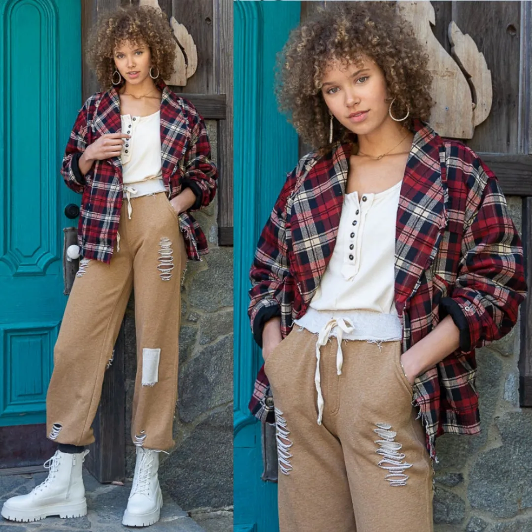 Plaid Button Front Jacket