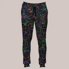 Psychedelic Joggers (UV/RGB, Eco-Friendly, Unisex, Fleece-Lined) | NEOPAISLEY