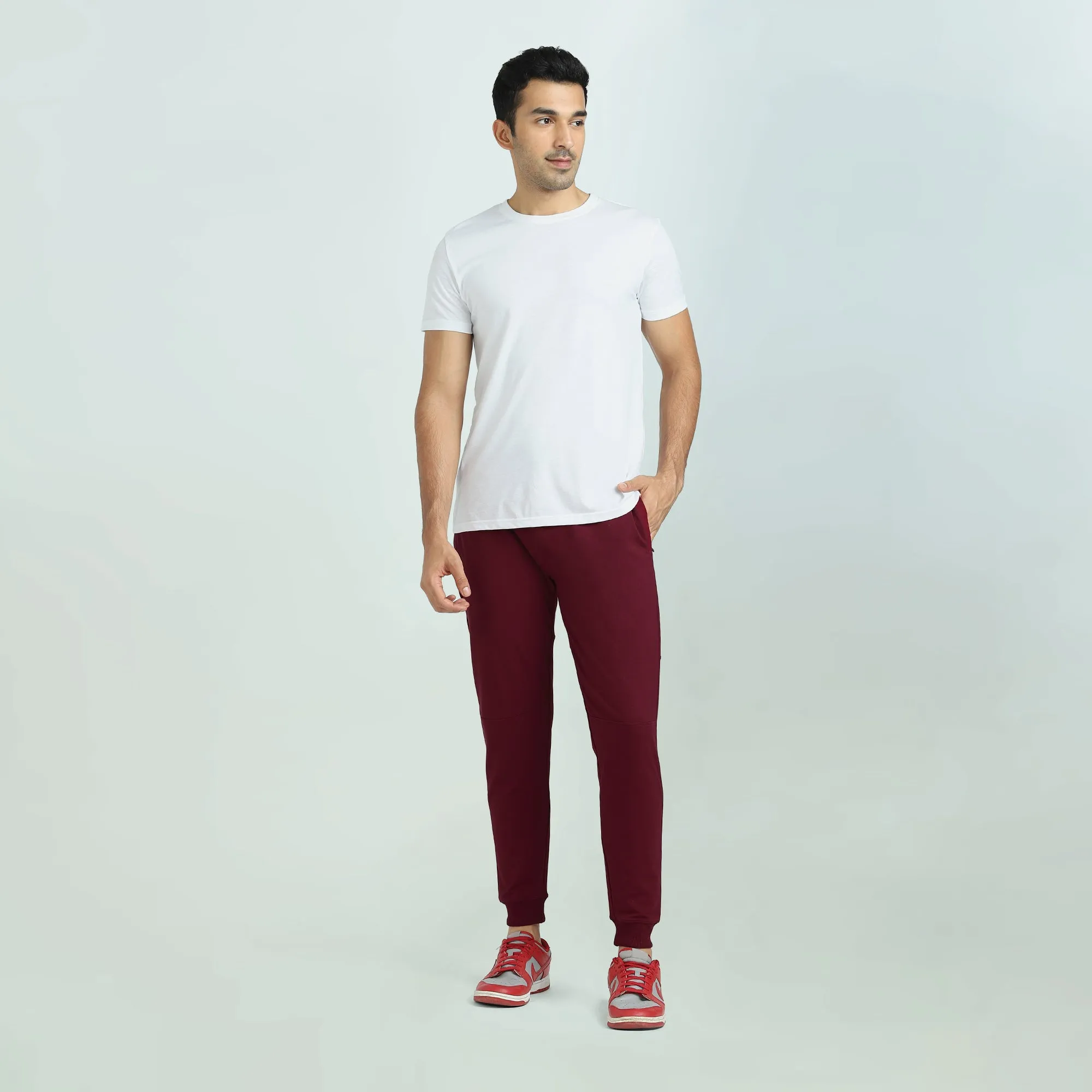 Quest French Terry Cotton-Blend Joggers Scarlet Red