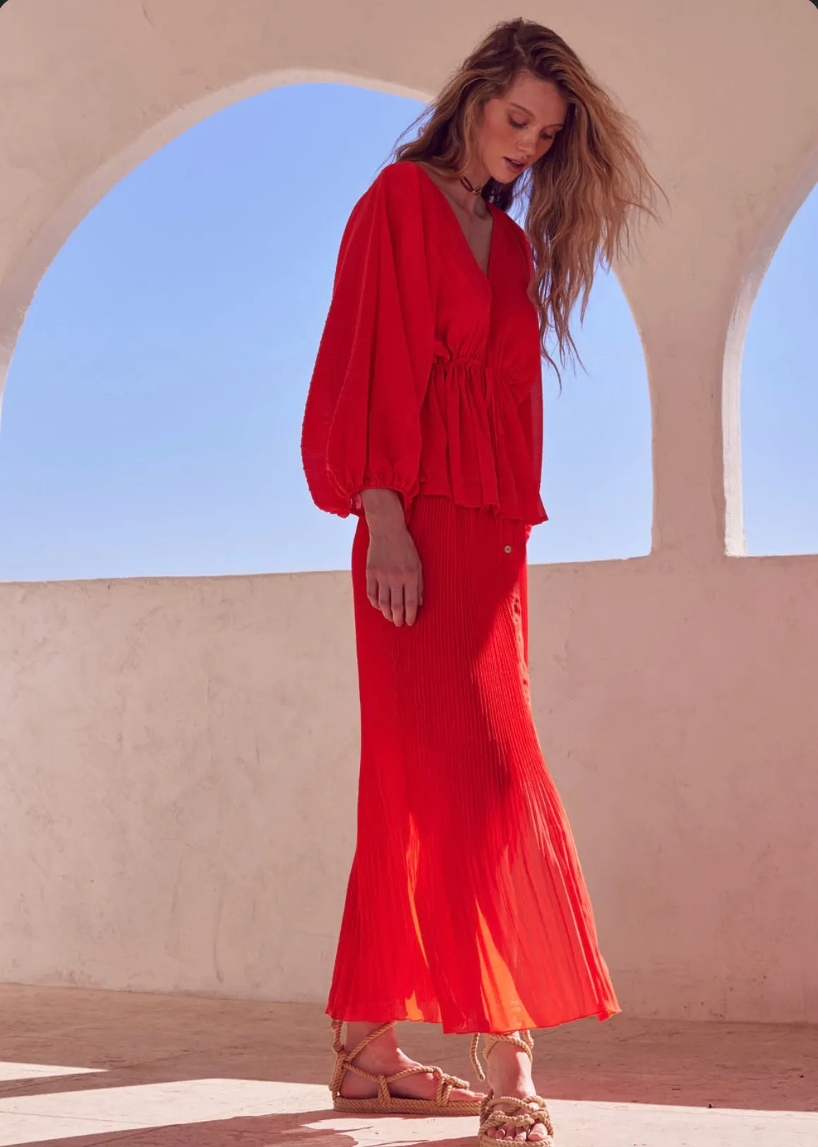 Quincy Pleated Maxi Skirt
