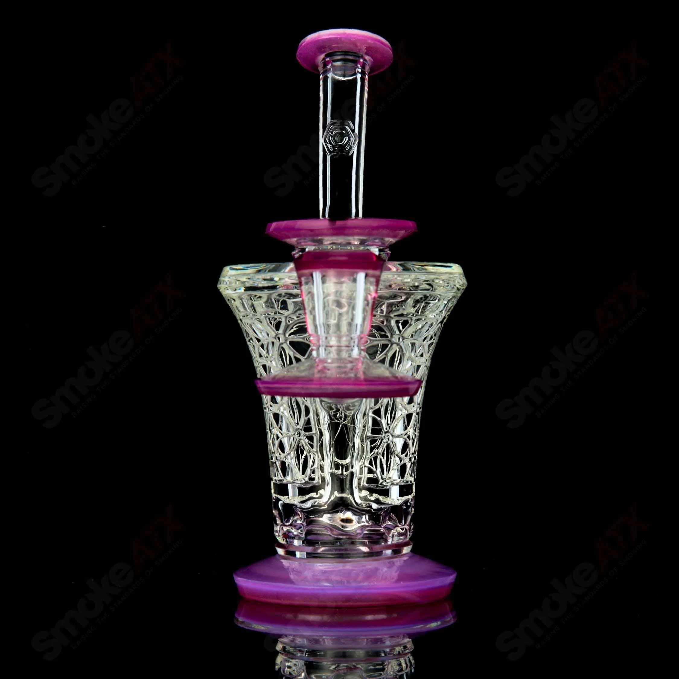 Reverse Beaker 2.0 (Greasy Glass) Rosaline over Icewater Avant-Garde Glass