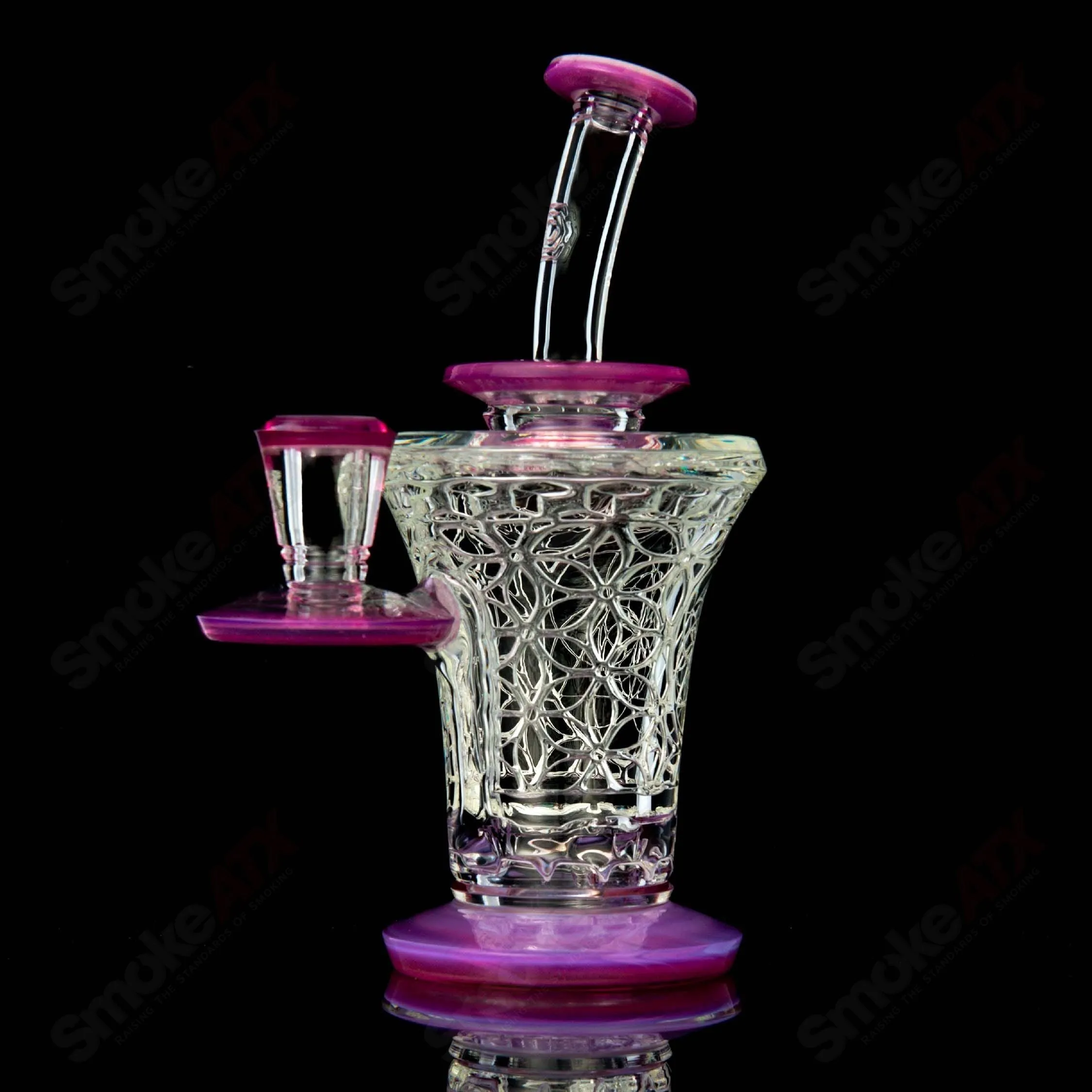 Reverse Beaker 2.0 (Greasy Glass) Rosaline over Icewater Avant-Garde Glass