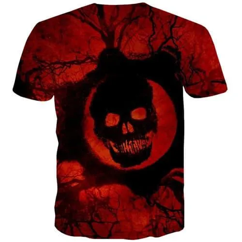 Skull T shirts Men Terror Tshirt Anime Flame T-shirts 3d Funny Tshirt Printed Gothic T-shirts Graphic Short Sleeve Full Print