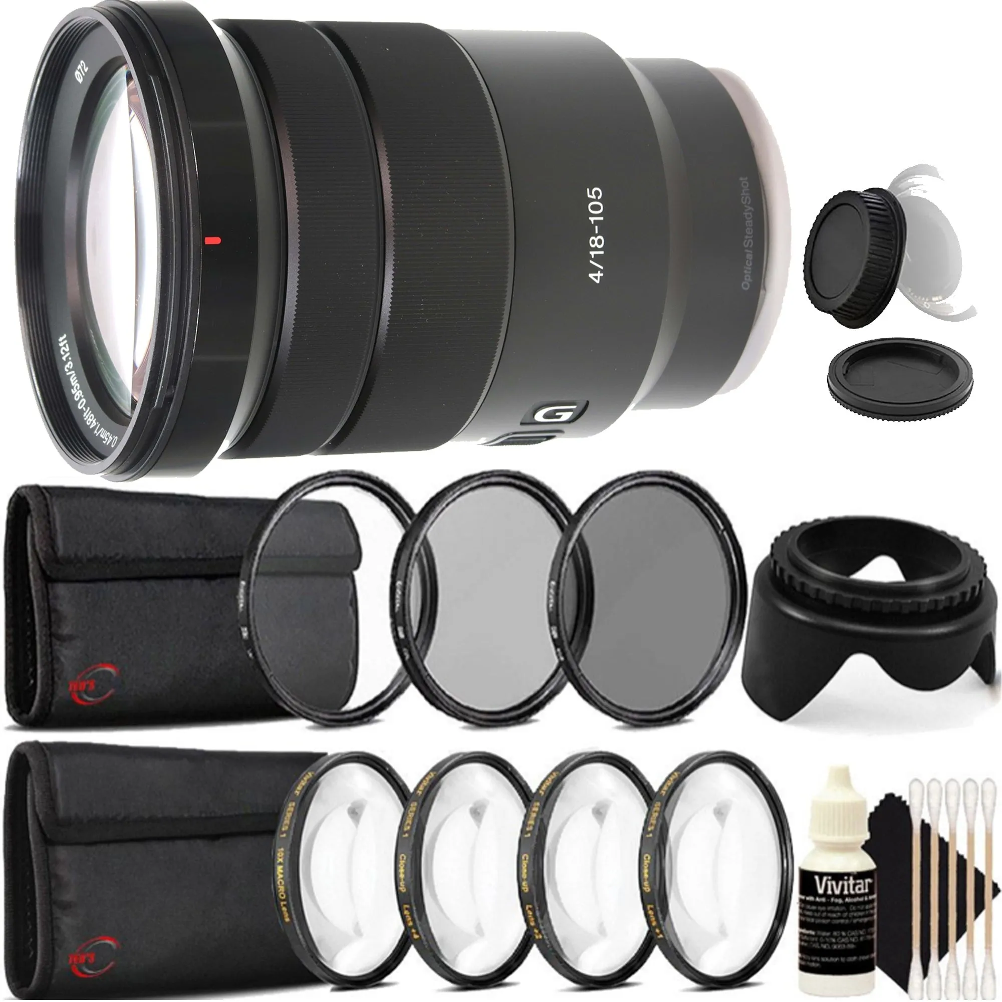 Sony SELP18105G E PZ 18-105mm f/4 G OSS Lens   Filter Accessory Kit