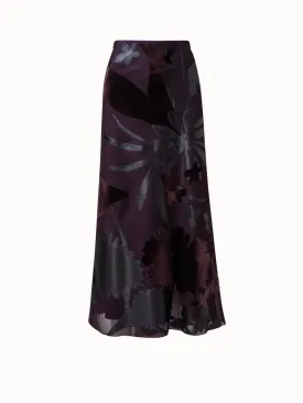 Techno Grid Skirt with Flower Embellishment