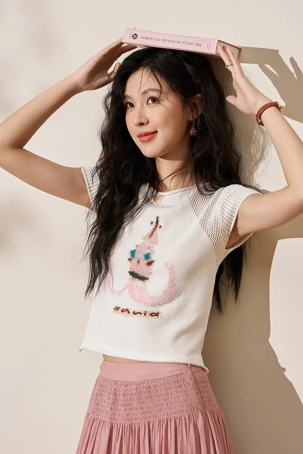White Printing T-shirt for Women