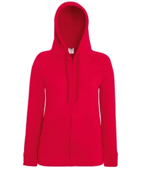 Womens lightweight hooded sweatshirt jacket | Red