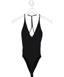 ZARA Black V Neck Cotton Blend Bodysuit UK S