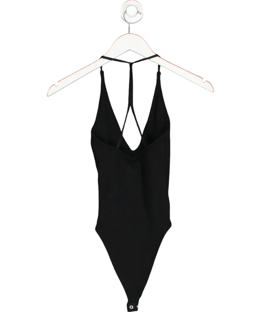 ZARA Black V Neck Cotton Blend Bodysuit UK S